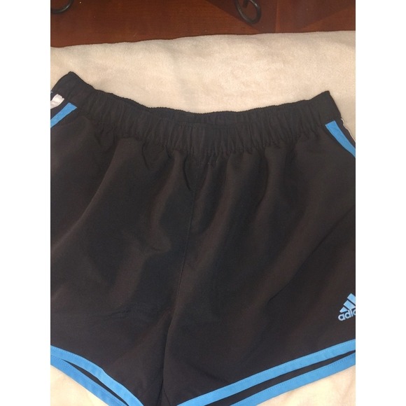 adidas Pants - Adidas Climalite Running Shorts Black Turquoise Blue Women Small Athletic Gym
